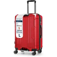 4FLY Aluminium-Rahmen Hartschalen Reisekoffer L 68 cm (69L) aus PC+ABS – mit TSA-Schloss, 4 Spinner-Doppelrollen, Reisegepäck