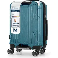 4FLY Hartschalen-Handgepäckkoffer M 54×37×23 cm (36L) aus Polycarbonat – mit TSA-Schloss, 4 Spinner-Doppelrollen & Aluminium-Teleskopgriff