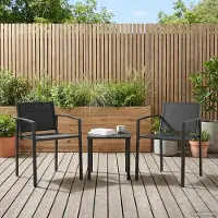 vidaXL Gartenstühle 2 pcs Schwarz und Anthrazit 53,5 x 59 x 77 cm - Gartenstühle DE978