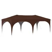 Syfax Pop-up Partyzelt 575 x 288 x 245 cm Braun Oxford-Stoff
