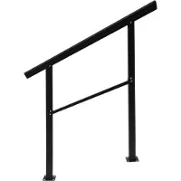 StarTech.com Treppengeländer Handlauf - Verstellbares Außengeländer - Neigung 0–45° - Zinkstahl - Bodenmontage - Tragkraft 100–150 kg - Schwarz