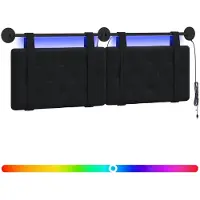 Syfax Hängendes Kopfteil Mit LED Licht Schwarz Samt
