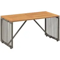 vidaXL Tisch für Outdoor Grau und Braun 80 x 40 x 40 cm Poly-Rattan