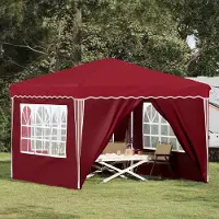 vidaXL Pop-up Partyzelt Bordeauxrot 288 x 288 x 245 cm Oxford-Stoff - Pavillons & Partyzelte DE784