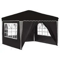 Syfax Pop-up Partyzelt 288 x 288 x 245 cm Schwarz Oxford-Stoff