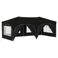 Syfax Pop-up Partyzelt 575 x 288 x 245 cm Schwarz Oxford-Stoff