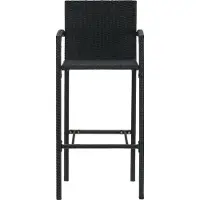 vidaXL Möbel Barhocker - Schwarz - CLORIS Barhocker 2 Stk. Schwarz Poly Rattan,14 Kg - 217803