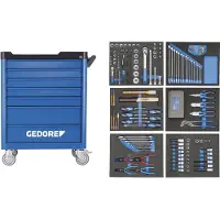 Gedore WSL-L-TS-190 Werkzeugwagen workster smartline mit 190-teiligen Werkzeugsortiment, 2980320