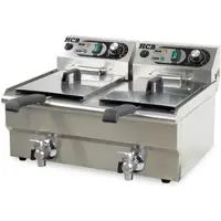 HCB Doppel-Fritteuse - 2 x 8,5 Liter - 2 x 230V - Edelstahl