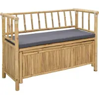 vidaXL Garten-Aufbewahrungsbank 110 x 47 x 80 cm Bambus Natur