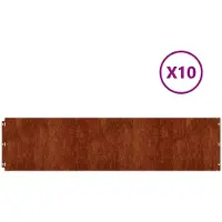 vidaXL Raseneinfassung 10 pcs 25 x 103 cm Wetterfeststahl Rostig