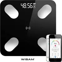 Wisam B2017 Smart App Digital Personenwaage Körperfett BMI Bluetooth iOS Android Schwarz