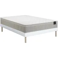 Vente-unique Set 160 x 200 cm Polsterbett + Schaum- und Gelmatratze mit 7-Zonen-Memory-Effekt 22 cm H - SOMIRA von YSMÉE