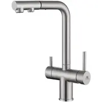 LAUFERI Retro-Küchenarmatur, Ausziehbrause, Dreiwegefilter, LAYNA, Gold