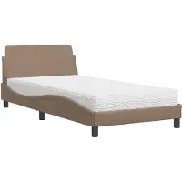 vidaXL Bett mit Matratze "Dover" Cappuccino-Braun 100x200 cm Kunstleder