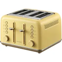 Buydeem DT640, 4 Scheibe(n), Gelb, Edelstahl, Niveau, Drehregler, Retro, 1800 W