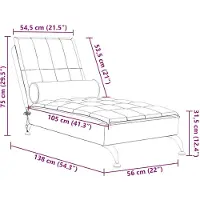 vidaXL Massage-Chaiselongue mit Nackenrolle Dunkelgrau Stoff