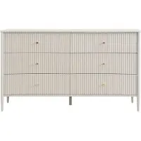 Vente-unique Kommode mit 6 Schubladen – MDF – Beige und Gold – CALITARO