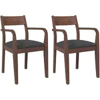 vidaXL Esszimmerstühle mit Kissen 2 Stk. Braun Massivholz Gummibaum