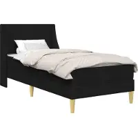 vidaXL Bettgestell mit Matratze Schwarz 90 x 190 cm Polyester