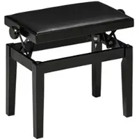 STILVORA Klavierhocker Kunstleder Schwarz höhenverstellbar 63x33x45-56 cm