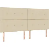 vidaXL LED Boxspringbett mit Kopfteil Creme 200 x 200 cm Stoff