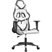 vidaXL Gaming-Stuhl mit Massagefunktion Weiß und Schwarz Kunstleder