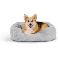 OEM Hundebett aus Memory Foam - Rechthoekig, Wasbar, Grau, M, 76 x 51 cm