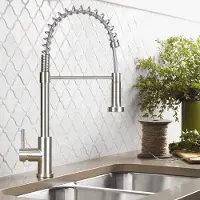 OEM Rostfreier Küchenhahn mit Umschaltarm für Spülbecken, 360-Grad-Drehbar, 2-Wasserstrahlsystem, rostfreier Stahl, geborstelt.