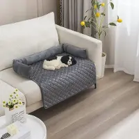 OEM Hundebett - Wasbares Hundekissen, Hundebankbeschützer, Handgefertigt, Hundematten, Hundebett für Groß, Mittelgroß & Klein, dunkelgrau, 75 × 75 cm