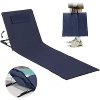 Zimtky Faltbare Strandmatte mit verstellbarer Rückenlehne, Strandmatte mit Rückenlehne und Tragetasche, Strandmatte mit verstellbarer Lehne – für Strand, Garten, Camping
