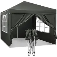 Markenlos Pop-up Partytent 3x3m - Faltbar mit Seitenwänden in Grau