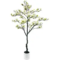 StarTech.com Künstlicher Magnolienbaum im Topf - Bodenstehend - Höhe 180 cm - Realistische Blüten - Pflegeleichter Kunststoff - Für den Innenbereich
