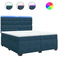 vidaXL Boxspringbett mit Matratze Blau 200x200 cm Samt