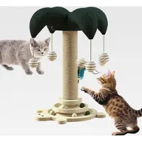 Markenlos Für Katzen - Sisal Kratzstange | Interaktive Rollball Drehscheibe Zum Möbelschutz Für Kleinere Wohnungen