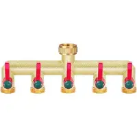 OEM 5-Wege-Wasserhahn mit verlängertem Griff für Gartenschlauch - Ergonomische Anschlussstelle für Haus und Garten