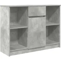 vidaXL Sideboard mit Schublade Betongrau 101x35x76 cm Holzwerkstoff