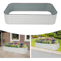 StarTech.com Hochbeet - Pflanzkasten Bausatz - 240×60×43 cm - Aluminium-Zink-beschichteter Stahl - Rostschutz - Offener Boden - Für Gemüse, Blumen, Kräuter - Weiß