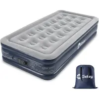 Sekey 203 x 102 x 40 cm Luftmatratze Selbstaufblasend Luftbett mit integrierter Pumpe für 1 Person, Grau