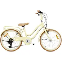 Sun baby Heart Bike Kinderfahrrad 20 Zoll Mädchen, Fahrrad für Kinder ab 6 Jahre, 6-Gang Shimano, V-Brake, Gepäckträger, Reflektoren Butter Yellow