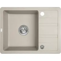 Laveo STELLA SBY_413T Einzelspülbecken mit Abtropffläche, beige