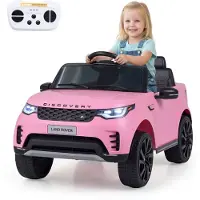Costway 12V lizenziertes Land Rover Discovery Kinder-Aufsitzauto mit Federung, LED-Scheinwerfern, Hupe, Musik&kabelloser Verbindung für Kinder 3+