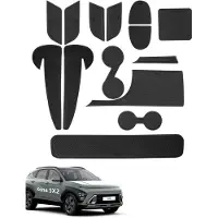 OEM Hyundai Kona SX2 Antislipmatten, 14 Stück, schwarze Reifen für Mittelkonsole, Gepäckfach, Trinkhalter, integrierte Türschwelle, Armlehnenfach