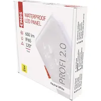 Emos LED Panel Einbauleuchte 8W, extra-flacher 525 lm quadratischer Einbaustrahler, tralweiß 4000K, IP65 wasserdicht, weiß, rahmenlos, ZV2122