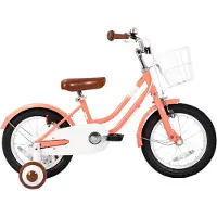 Bolt Kinderfahrrad 14 Zoll (35,6 cm) – Mit Stützrädern, Korb, Schutzblechen & Kettenschutz – Rosa