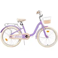 Bolt Kinderfahrrad – Für Kinder von 3–10 Jahren – Mit Stützrädern, Fahrradkorb & Gepäckträger – 51 cm – Lila