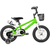 Bolt Kinderfahrrad 40 cm – 5–9 Jahre – mit leuchtenden Stützrädern & DIY Stickern – Grün