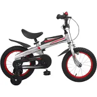 Bolt Kinderfahrrad 40 cm – Für Kinder von 2–4 Jahren – Mit Stützrädern & Klingel & Handbremse – Silber