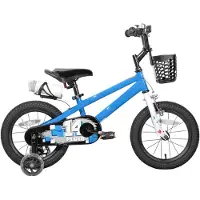 Bolt Kinderfahrrad 35 cm – Kinderbike mit Trainingsrädern & LED Stützrädern – Für Kinder 3–6 Jahre – Blau
