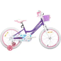 Bolt Kinderfahrrad Mädchen 18 Zoll (45 cm) – Mit Stützrädern, Korb, Handbremse & Ständer – Lila